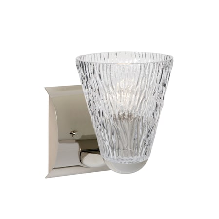 Besa Lighting Nico 5 Mini Sconce, Clear Stone, Chrome, 1x9W LED 1WZ-NICO5CL-LED-CR